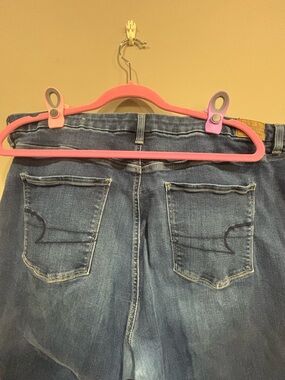 American Eagle Outfitters Women's Dark Blue Straight Leg Jeans